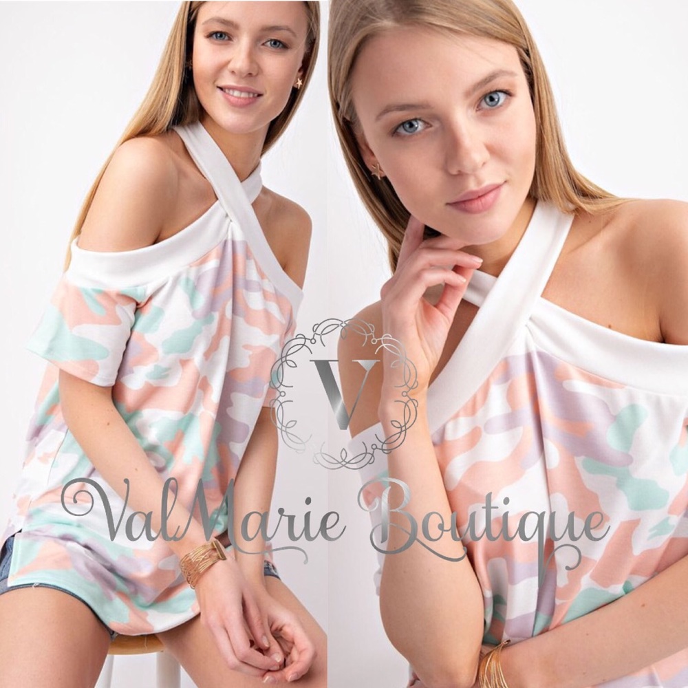 SHERBET SUNRISE pastel Camo top - Picture 3 of 7